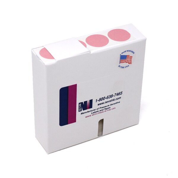 1-1/4" Color Coding Dots Rose - Roll Form
